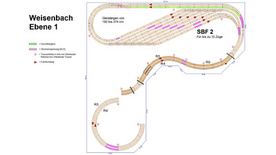 Gleisplan H0 3m Piano Binario A C Märklin GP4-0060 Horrem – 300x400x300 Cm, Per Layout Trenini DIN A4 Gleisplan L-Form - Foto 3
