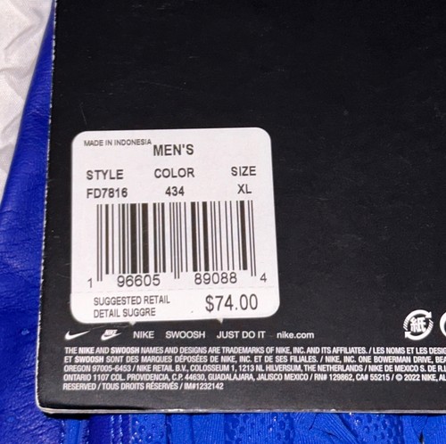 NIKE Alpha Elite Royal Blue Cobalt White Baseball Batting Gloves NEW Mens Sz XL - Picture 6 of 6