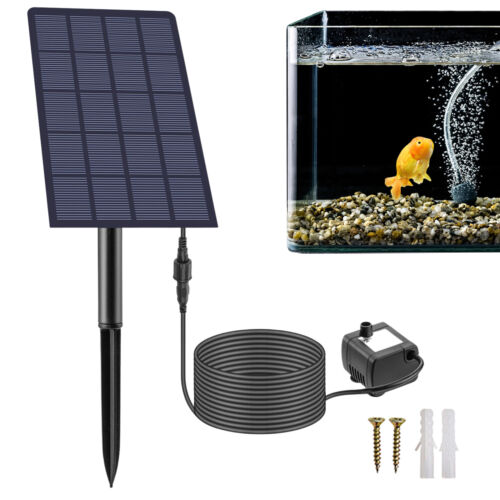 Aquarium Fish Tank Air Pump Pool Aerator Solar Powered Water Circulation Pump