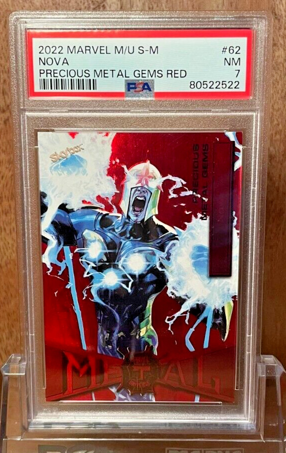 Nova #62 Marvel Metal Universe Spider-Man 2022 Red PMG /100 PSA 7
