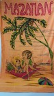 Mazatlan Mexico Vintage Orange Beach Bath Towel Palm Tree Beach Lovers Couple