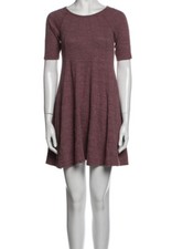 Ganni Heather Burgundy Scoop Neck Dress Size Large