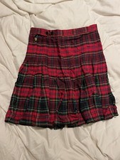 Vintage 1940s 1950s JOUJOU Reversible Tartan Plaid School Girl Skirt Sz 6