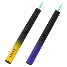 2PC Butane Torch Lighters, 7.9IN Refillable Torch Lighter Adjustable Jet Flam...