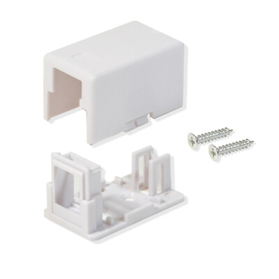 1 Pack Surface Mount Box 1 Port Signle Hole Keystone Jack Cat5e/Cat6 White