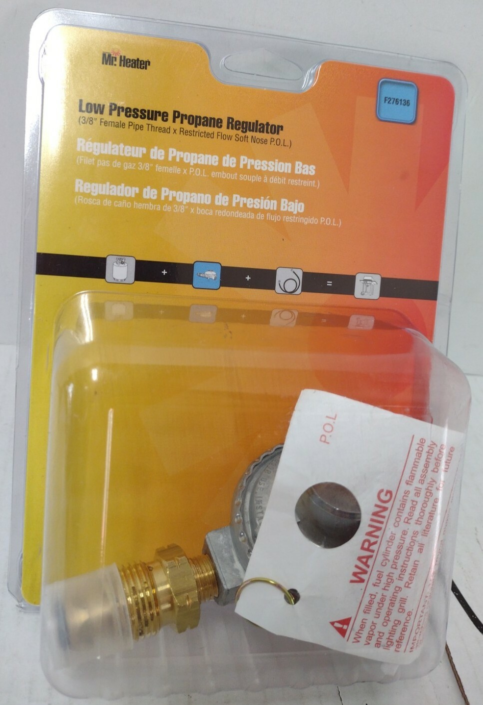 Mr. Heater F276136 Propane Low Pressure Regulator 3/8u0026#034; FPT x P.O  75,000 BTU Max | eBay