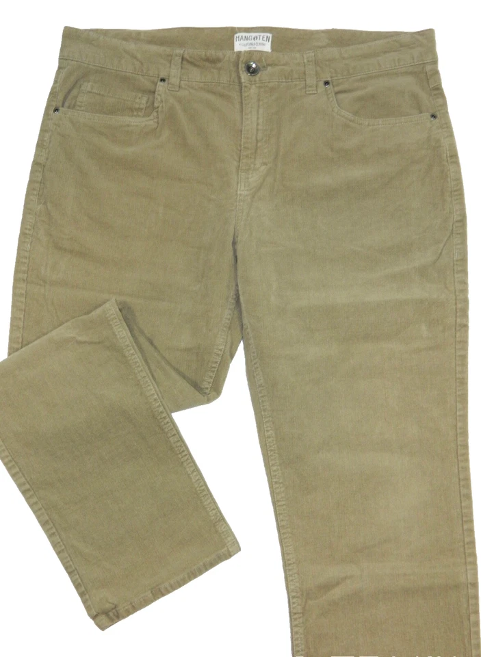 Pantalones de mezclilla de pana para hombre Hang Ten ajuste estándar beige etiqueta 36x30 medida talla 36x29 Foto 2 de 4