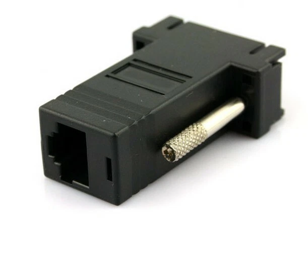 ADATTATORE CONVERTITORE DA VGA MASCHIO A LAN VGA TO LAN CAT 5 5e RJ45 EXTENDER - Immagine 2 di 3