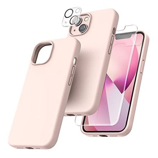5 in 1 for iPhone 13 Case, with 2 Pack Screen Protector + 2 Pack Camera Lens