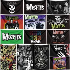 Misfits Horror Punk Rock Band Flag Banner Wall Tapestry Poster + Brass Grommets