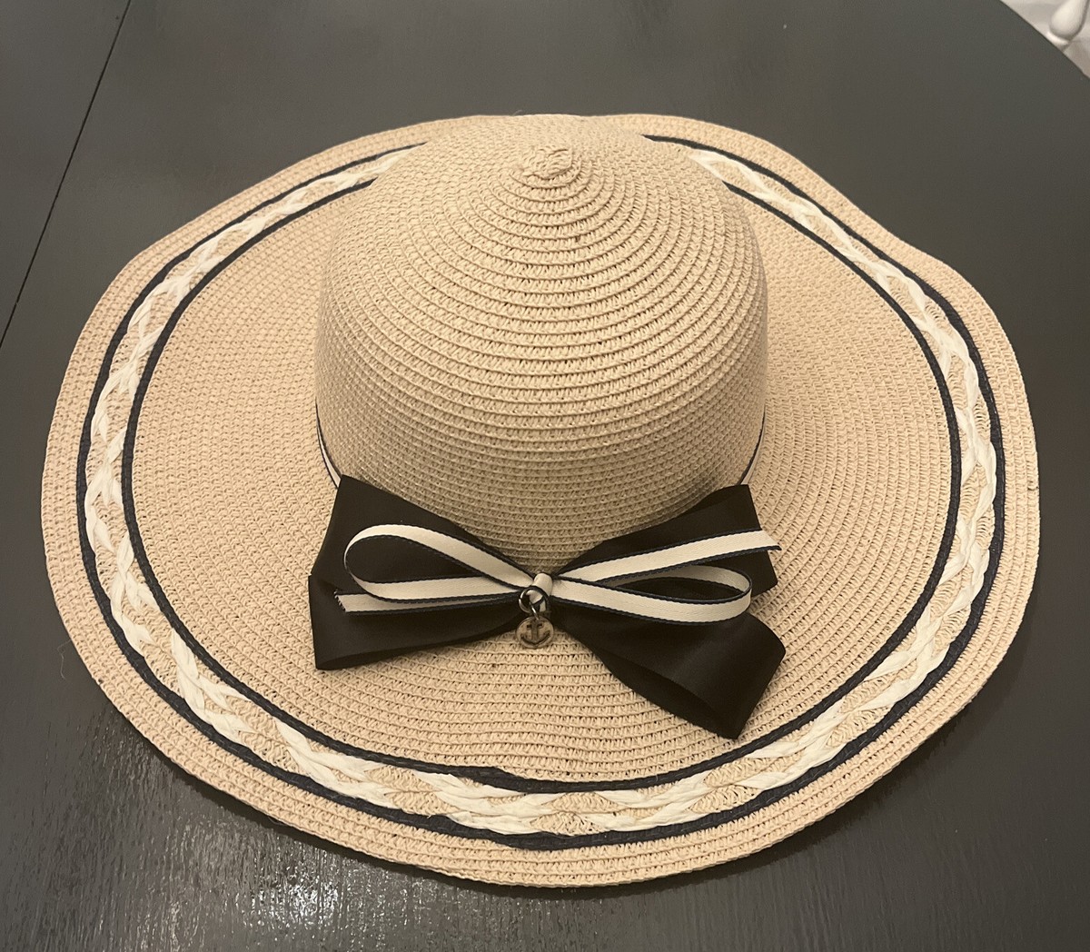 Elegant Tan Straw Hat with Black Ribbon Luxury Sun Hat in Straw with Black Ribbon - Jane Taylor London main image 3