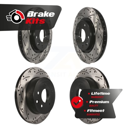 Front Rear Drill Slot Disc Brake Rotor Kit For 2014-2020 Nissan Rogue GAS engine