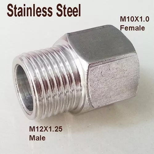 Fitting Reducer Metric M12 M12X1.25 Male to M10 M10X1.0 Female Gauge Meter #CR