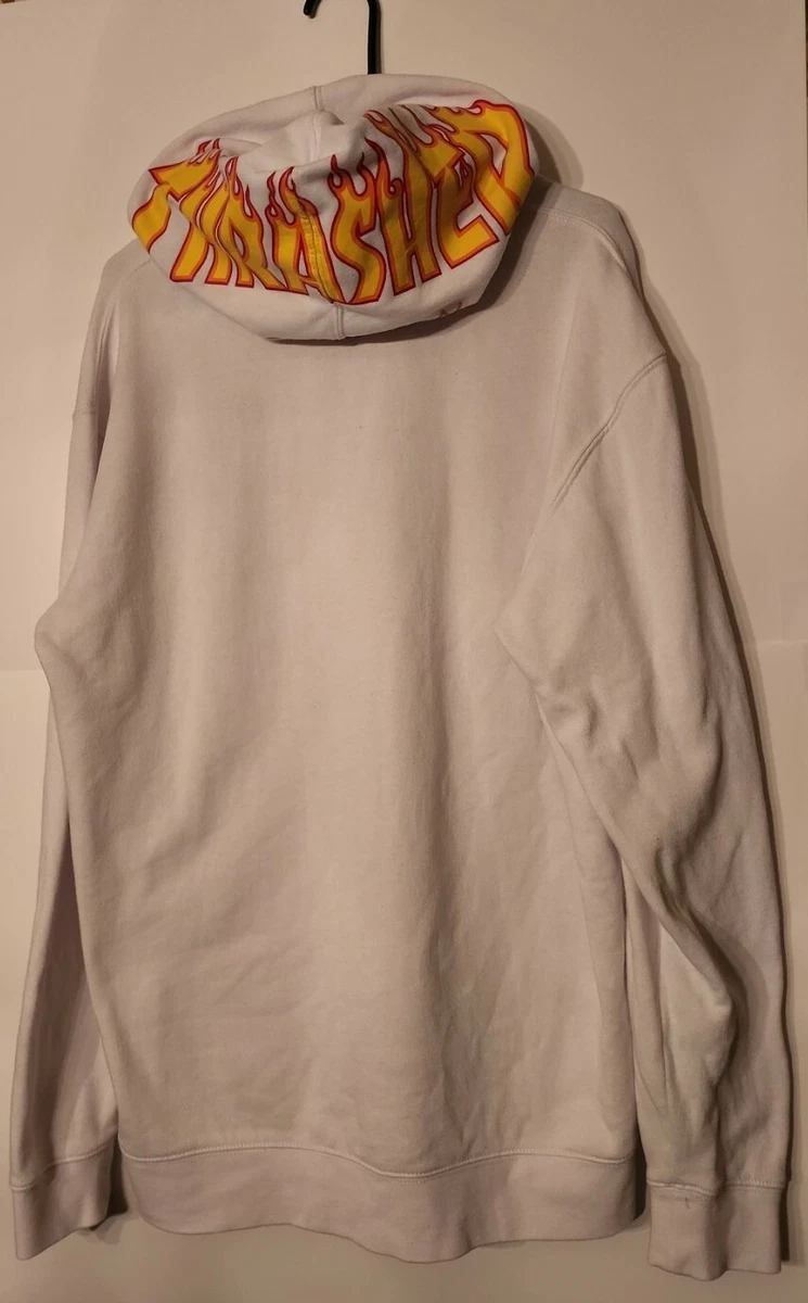 Official Vans Off Wall Thrasher Magazine Hoodie White Pullover Sz Large | eBay