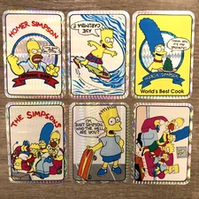6 Simpson Stickers Vintage Prism Vending Machine Bart Retro 1990's 1980's Lot