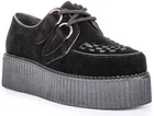 Womens Suede Creepers Interlace Womens Sneakers In Black Mono US 3 - 8