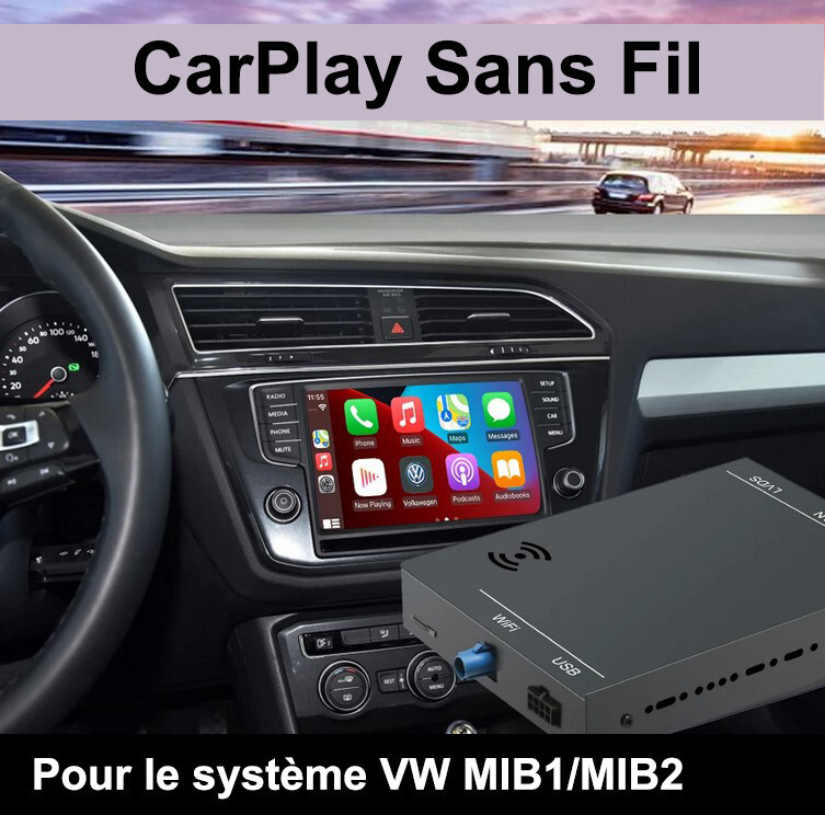 Boîtier CarPlay universel Volkswagen Skoda Octavia A5 Golf 7 Polo Passat B8 noir