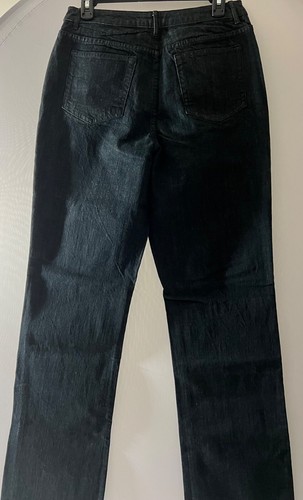 Jean Misses 8 Coldwater Creek Negro Lavado Denim Mezcla Algodón Clásico Pierna Recta - Imagen 8 de 9