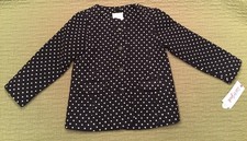 Toddler Girls Dress Casual Winter Pea Coat Jacket Cat  Jack Black Dots New    