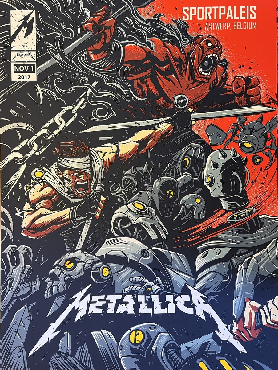 METALLICA RARE CONCERT POSTER ANTWERP BELGIUM 2017 #48/320 | eBay
