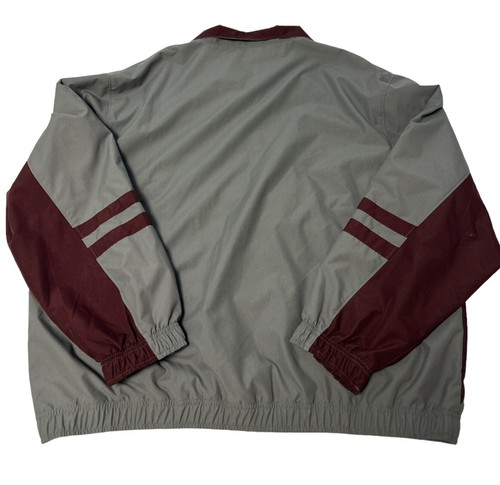 Champion Vtg Windbreaker Jacket Full Zip Gray Maroon Colorblock y2k Retro Men XL - Picture 2 of 6
