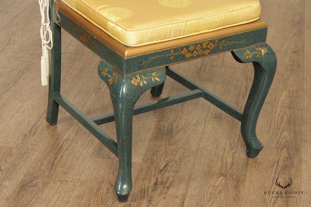 Asian Green Chinoiserie Lacquered Side Chair | eBay Asian Green Chinoiserie Lacquered Side Chair | eBay
