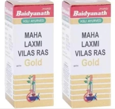 Baidyanath Maha Laxmi Vilas Ras with Gold – 20 Tablets PACK OF 2 | Exp 2027
