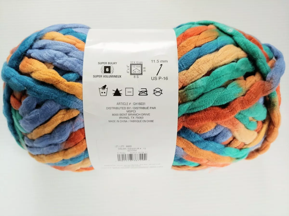 Loops & Threads Ginormous Big! Yarn Sedona Orange Blue Green Super