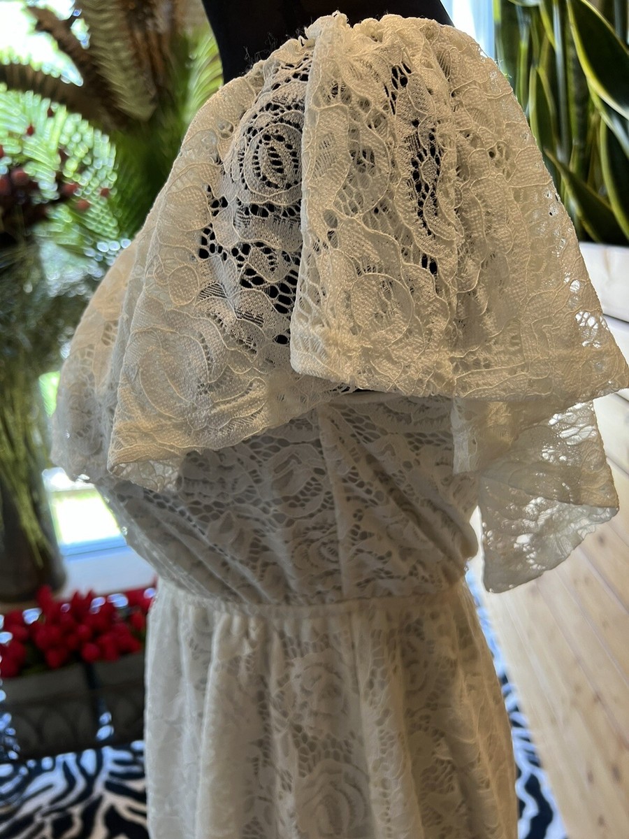 rue 21 white lace dress Rue 21- White/Cream Lace Sleeveless Fit/Flare
