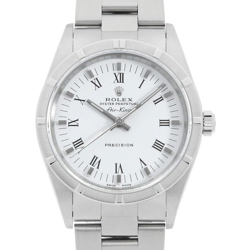ROLEX Air king 14010M white center rome Y Number second hand mens