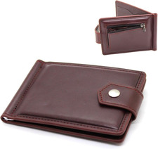 Portafoglio Uomo Ragazzo Ultra Slim Sottile in Ecopelle Con Clip Molla Fermasold