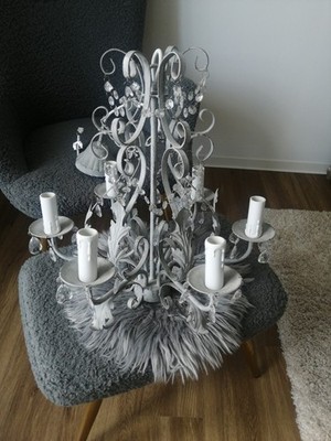 Romantischer Shabby Chic Kronleuchter / Vintage Landhausstil   6-flammig