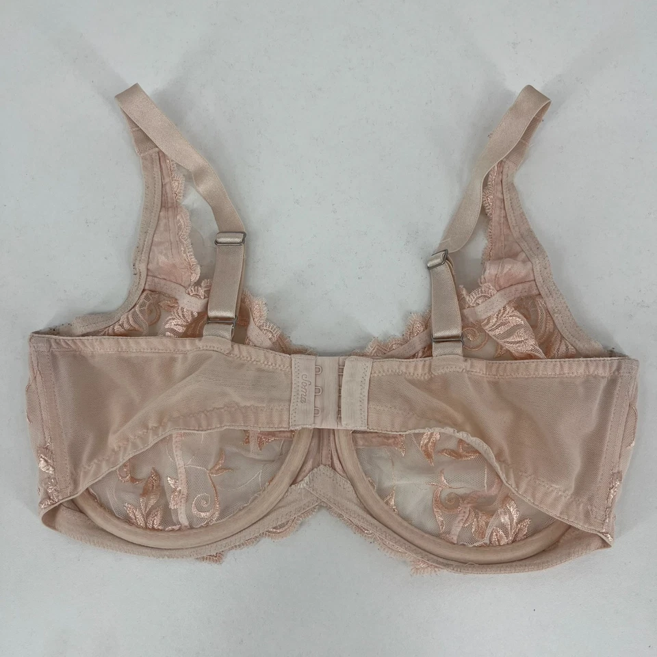 Sutiã Soma Feminino Tamanho 36DD Rosa Renda Sem Forro Underwired Gancho e Olho - Imagem 4 de 4