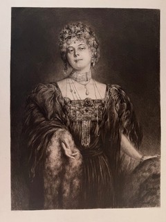 Alice Grand Duchess of Hesse and near Rhine etching. W. Hecht 1900 Lenbach