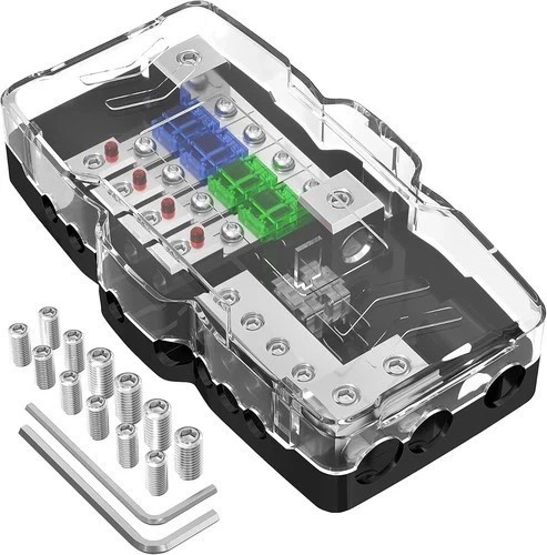 Blocco Distribuzione Alimentazione Fusibile Car Audio 12V 0/4 - Foto 1 di 6