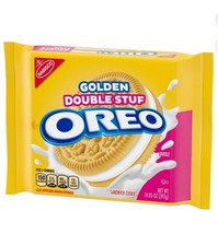     New Exclusive Nabisco Oreo GOLDEN DOUBLE STUF Vanilla Cookies 14oz