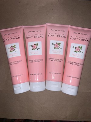 4x Nature Love Foot Cream Rose Oil Vanilla 8 Fl Oz Moisturizing 