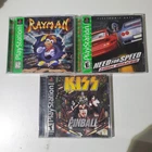 Playstation PS1 Kiss Pinball, Needs for Speed, Rayman lot of 3 WORKING