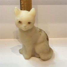 Gurley Hand Painted Cat Shaped Ivory Decorative Wax Candle, Medium, 5"