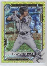 2021 Bowman Chrome Prospects Yellow Mini-Diamond Refractor 50/75 Eddy Diaz 5i1