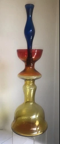 VINTAGE SIGNED BLENKO GLASS DECANTER BOTTLE NO STOPPER 5929s WAYNE HUSTED