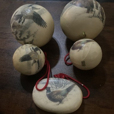 Rustic Vintage Canada Geese - Ring Neck Pheasant Christmas Ornaments Paper Mache