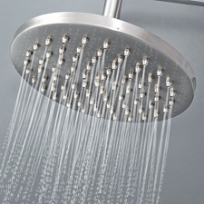 Nickel Brushed 8 inch Shower Head Bathroom Round Rainfall Shower Head
