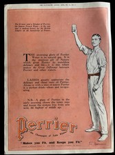 1915 PERRIER ADVERT Large Ad FRENCH SPARKLING WATER Fred Pegram