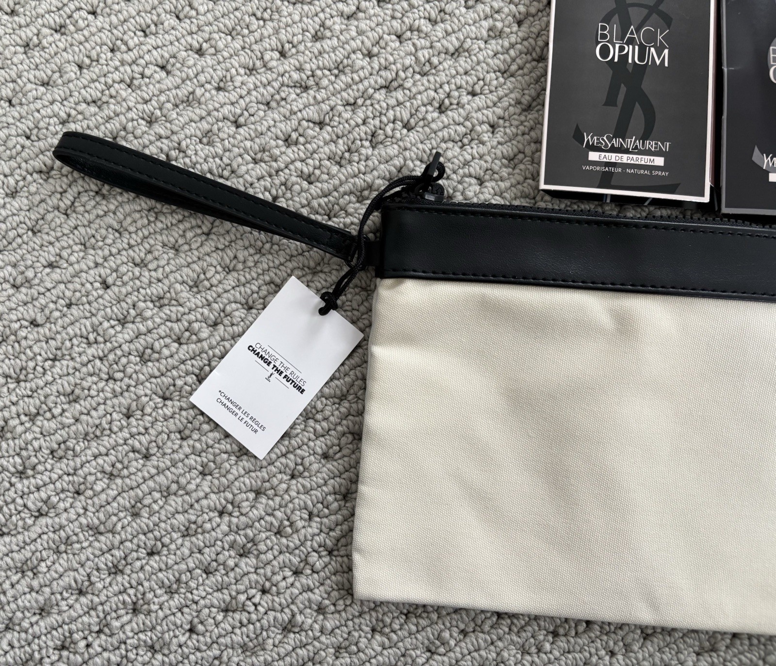 Borsa cosmetica YSL Yves Saint Laurent da polso bellezza zip trucco pochette con campione