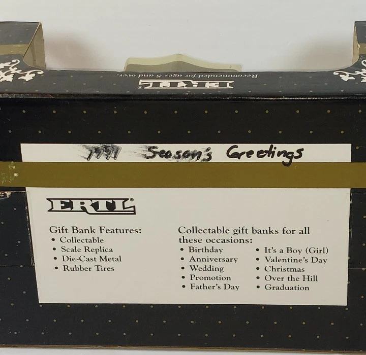 Antique Ertl 1:25 1991 Ford Model T Runabout Car Xmas Locking Coin Bank Toy 9290 - Image 3 of 4