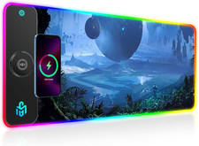 15W Wireless Charging RGB Gaming Mouse Pad, LED Mouse Pad 800X300X4Mm, 10 Light