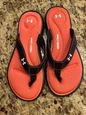 Under Armour Girl's 5Y Marbella V Thong Flip-Flop Sandal Black/ Pink Sandal