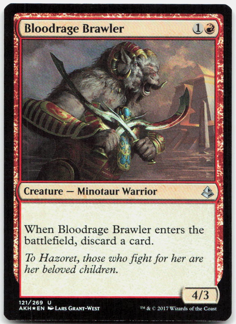Bloodrage Brawler 121 Uncommon Amonkhet Magic: The Gathering Foil Near Mint