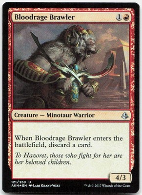 Bloodrage Brawler 121 Uncommon Amonkhet Magic: The Gathering Foil Near Mint